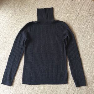 Vintage Pendleton Charcoal Lightweight Merino Cabled Turtleneck W's Small